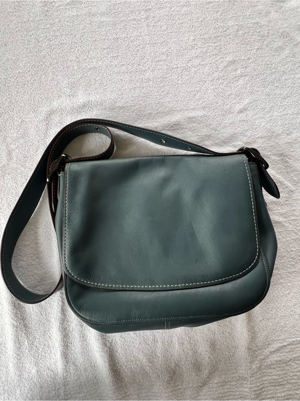Coach Teal Leather Crossbody/Messenger Bag